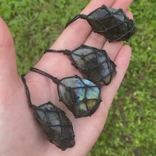 Load and play video in Gallery viewer, Rope Wrapped Labradorite Necklace
