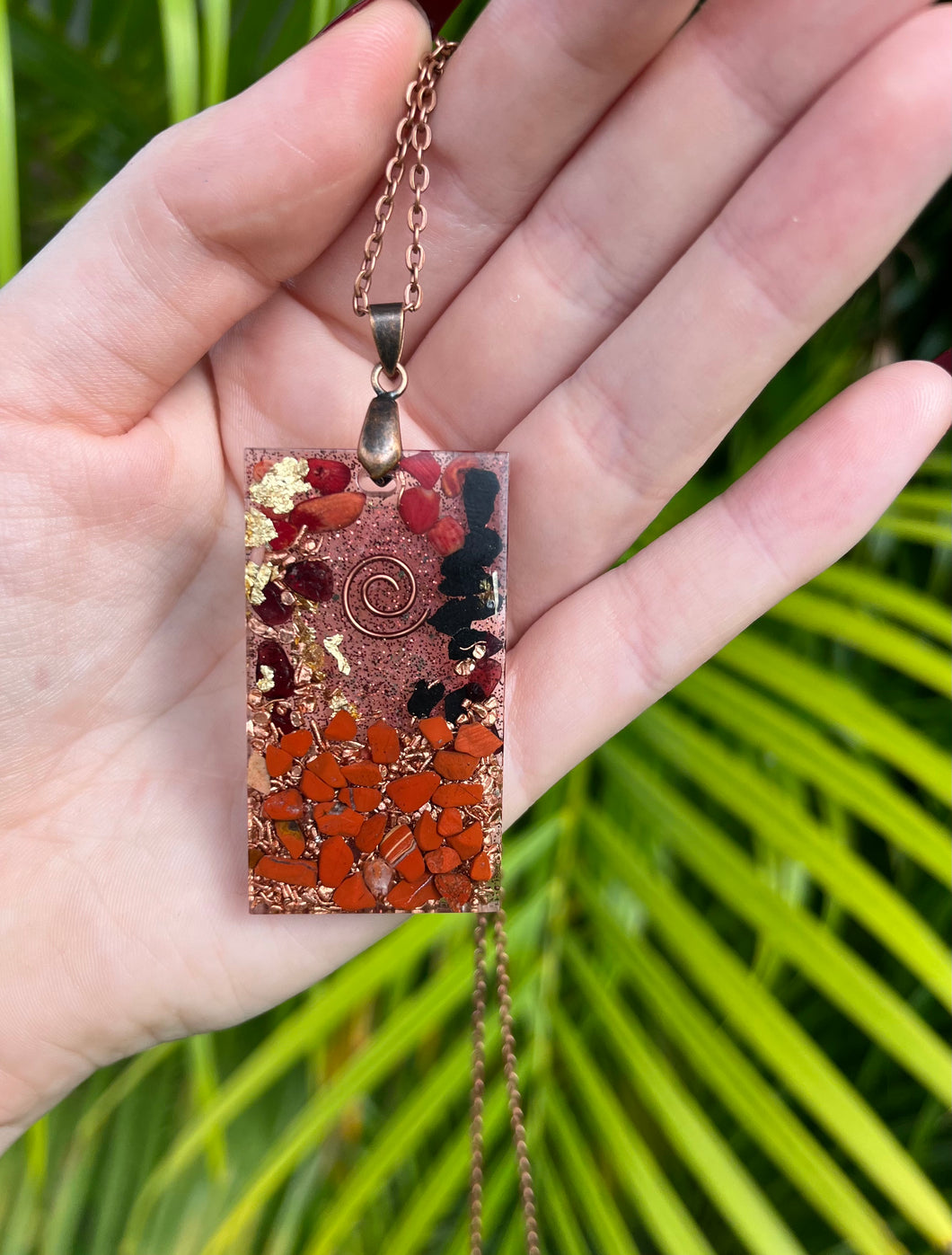 Grounding Amulet Red Jasper Orgone - Gifts of Isis