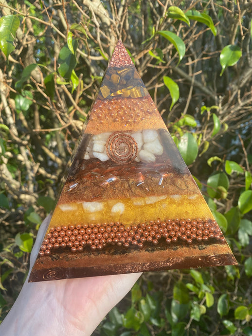 XL Copper Orgone Pyramid - Gifts of Isis