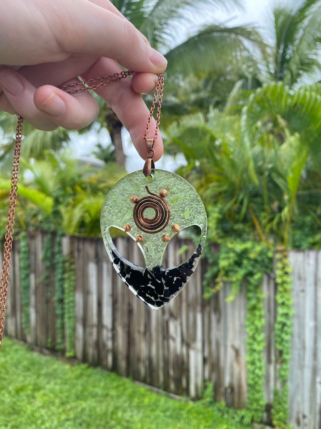 Nephrite Glow in the Dark Alien EMF Protection Pendant - Gifts of Isis